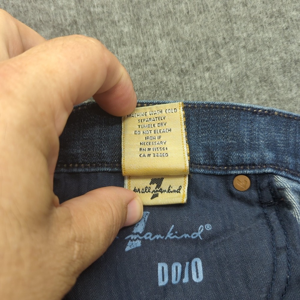 7 for all Mankind Jeans Womens 31‎ Blue Dojo Capri Casual Boho - Picture 12 of 13